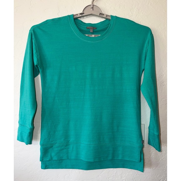 T by Talbots Tops - T by Talbots UPF 50+ Top XS Teal Green Crewneck Slub Slit Pullover Beach